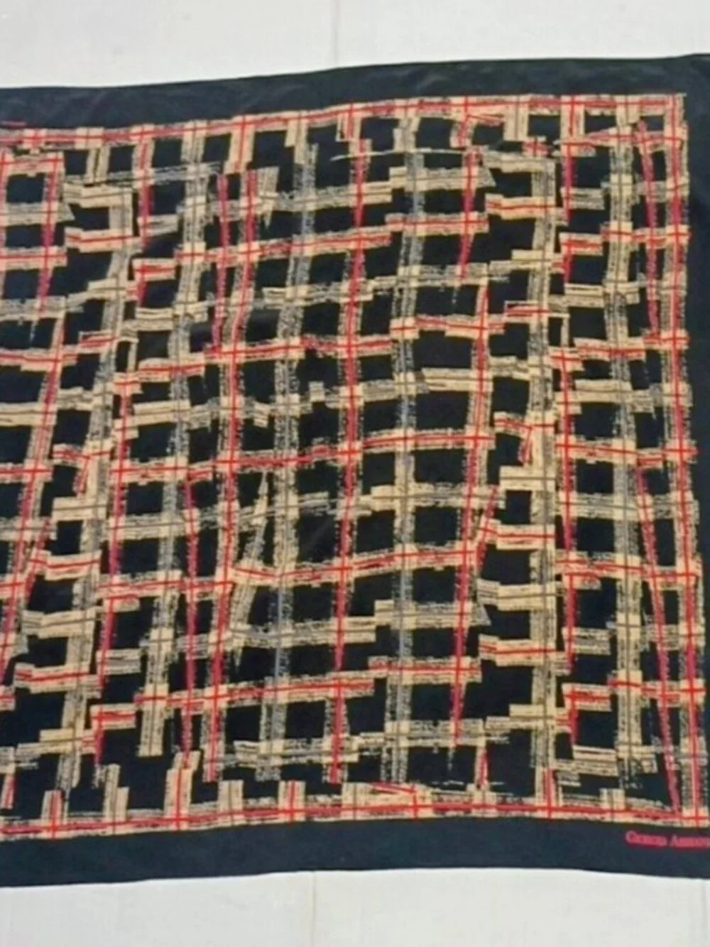 ❤️GIORGIO ARMANI MADE IN ITALY SILK SCARF PIANO SHAWL 33x32